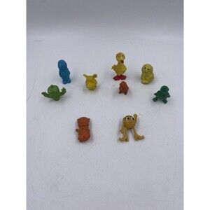 Lot of 9 Vintage Small Rubber and Plastic Toys Pencil Toppers and Erasers